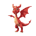 a red dragon flying