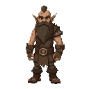 an orc barbarian with a beard