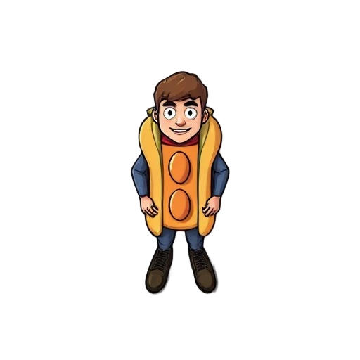 make a guy in a hotdog costume doing an idle