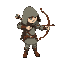 archer, archer hat, bow in hand, shooting arrow