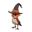 a robin who is a wizard with a big hat