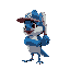 blue jay bird with basseball capp and baseball bat