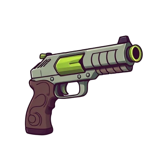 make a gun in the style of the plant vs. zombie game. the gun is facing forward.