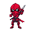 red cyborg ninja as a sprite for a 2d platformer.