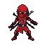 red cyborg ninja as a sprite for a 2d platformer.
