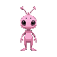 pink cute alien without background