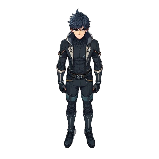 a scifi futuristic anime male character