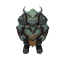 a scifi futuristic fat cute orc character