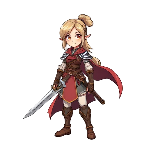 a female warrior with a sword