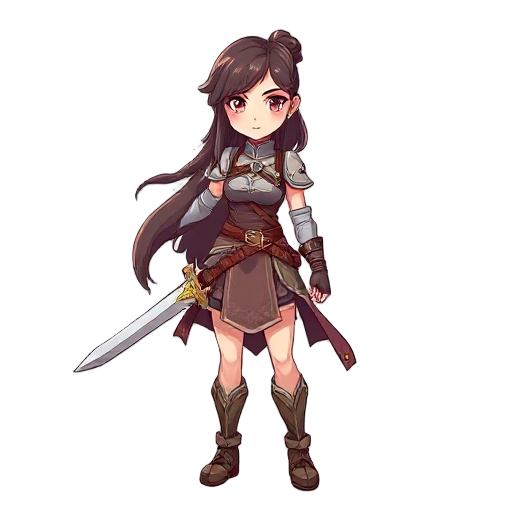 a female warrior with a sword