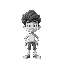 curly guy portrait black and white