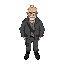 um personagem velho , estilo mike ehrmantraut de breakinbad um ex militar do exercito aposentado que mora no alaska, roupas de caça a animais 