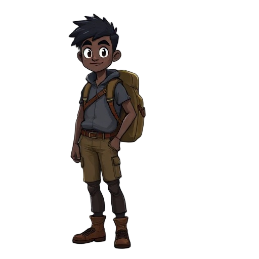black male adventurer with a backpack