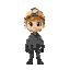 ai engineer with yellow hair and big eyes