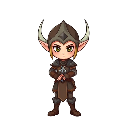 chibi fantasy elf warrior