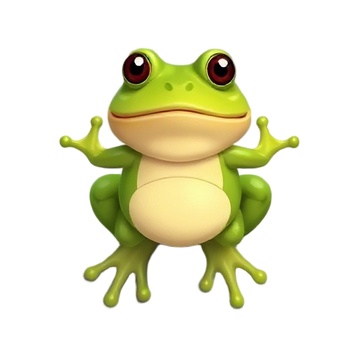 a frog as seen from above. 