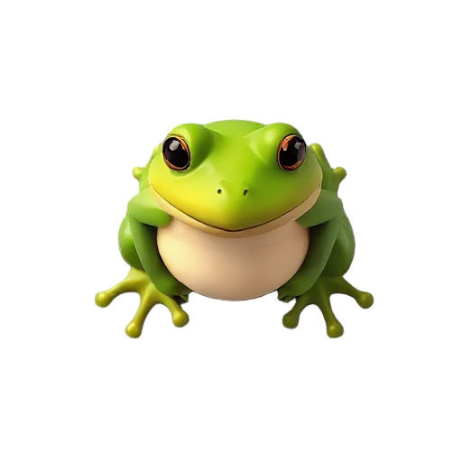 a frog from a birds eye view. 