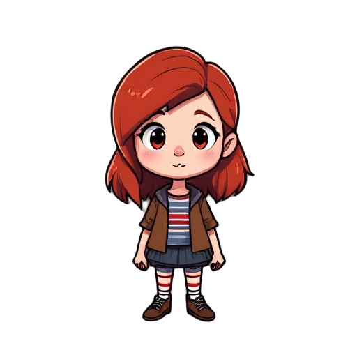 i want a redhead character inspired by the stranger things series. 2d