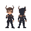 crie spritesheets de um personagem chamado kael. ele é um aventureiro técnico que foi para rm um mundo robótico e está tentando sair de lá.