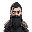 human knight, long black hair and beard, black eyes, helmetless