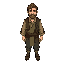 human middle age man brown hair, no weapon, tarot inspired simple village man