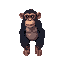 realistic character of a chimpanzee standing on all fours.