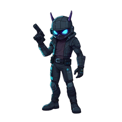 quero uma imagem de um heroi no mindo cyberpunk 