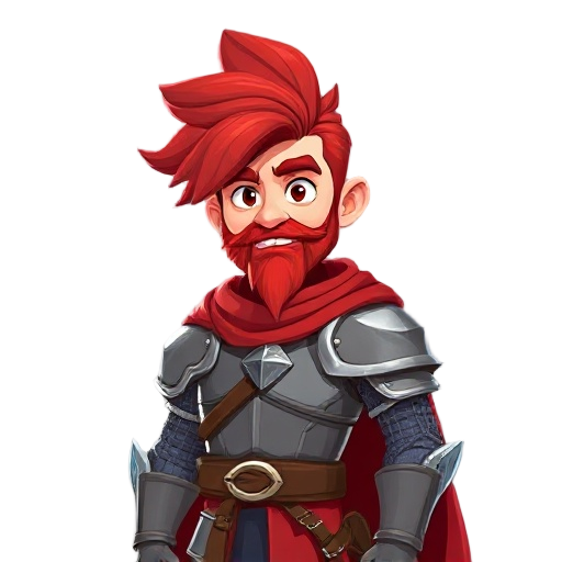 haird red man with armor medieval