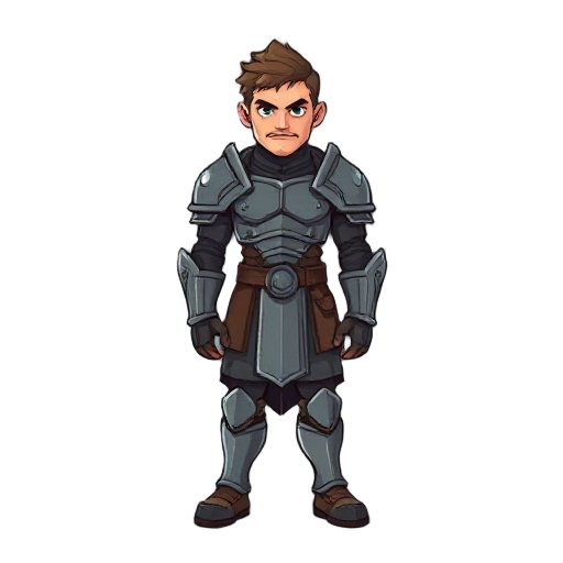 human with armor 16 retro art