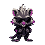 heavy metal rockstar opossum with dark jacket with purple flames and dark glasses