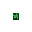 a small, collectible xp orb, a "data fragment". a glowing green, tiny, cube-shaped piece of code with faint binary numbers visible on its surface, minimalist design, on a dark background.