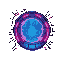 digital portal, neon lights, flickering data streams, pixel fragments, hand-drawn style, top-down, transparent background