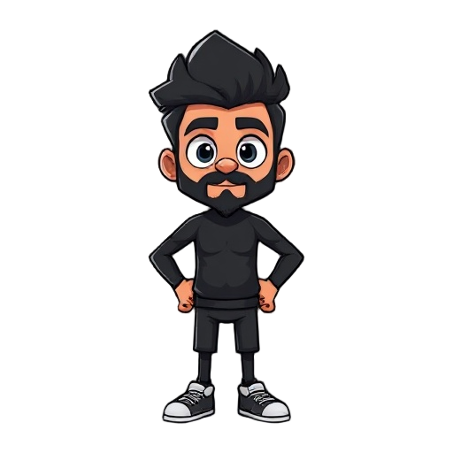 um homem preto com capuz com barba com oculos cobelo liso,