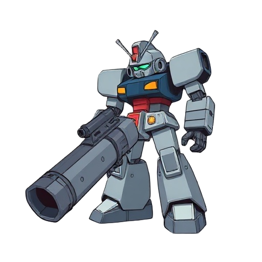 a machine gune for a giant robot in a ps2 art style