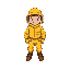 sprite of a character wearing a yellow beekeeper suit