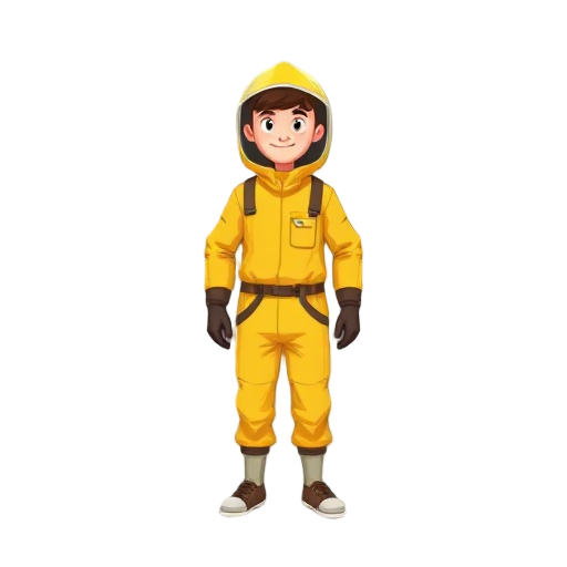 sprite of a character wearing a yellow beekeeper suit