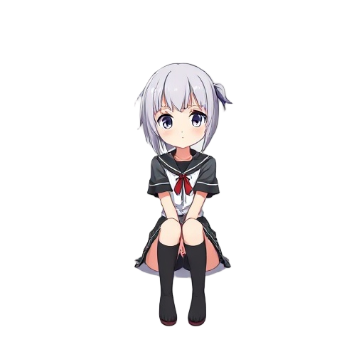 anime girl sitting down