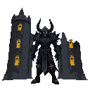 *"a dark fantasy rpg character, standing in a cursed tower with glowing runes. the design blends gothic armor with surreal, biomechanical elements—like a living shadow given form. sharp, angular detai
