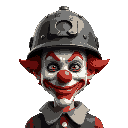 clown with world war 2 helmet