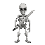 skeleton with iron two handed sword