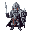 create a character inspired by the followknight style, but with a unique twist: the character should have the body of a knight, wearing detailed armor with sharp edges and intricate patterns, but inst