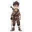 male teen with a relaxed outfit and a sword