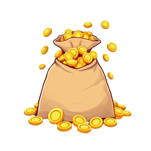 overflowing bag gold coins