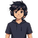 black haired, brown eyed streamer with headphones