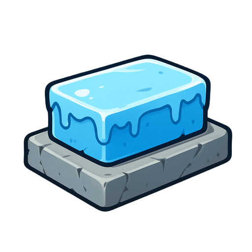 a rectangle bar with ice one it , like a slab