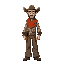 wide legged cowboy wearing poncho