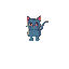 a neon cat standing on two facing viewer