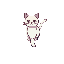 a neon cat standing on two facing viewer