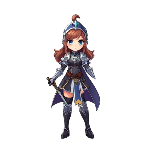 rpg knight female,anime style