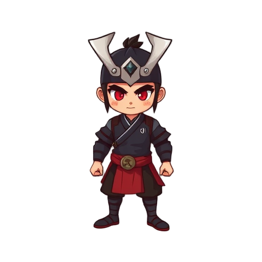 chibi samurai for platform game